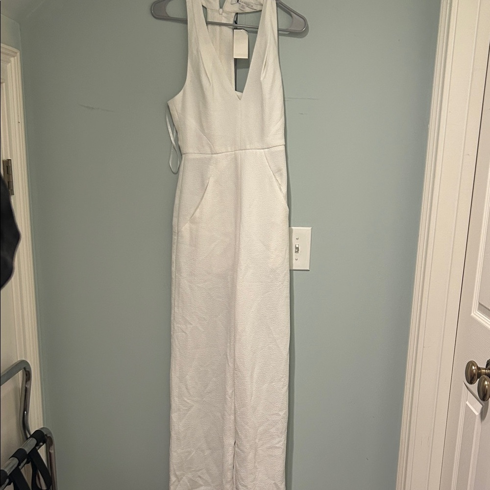 Black Halo Sugar White Sleek Jumpsuit